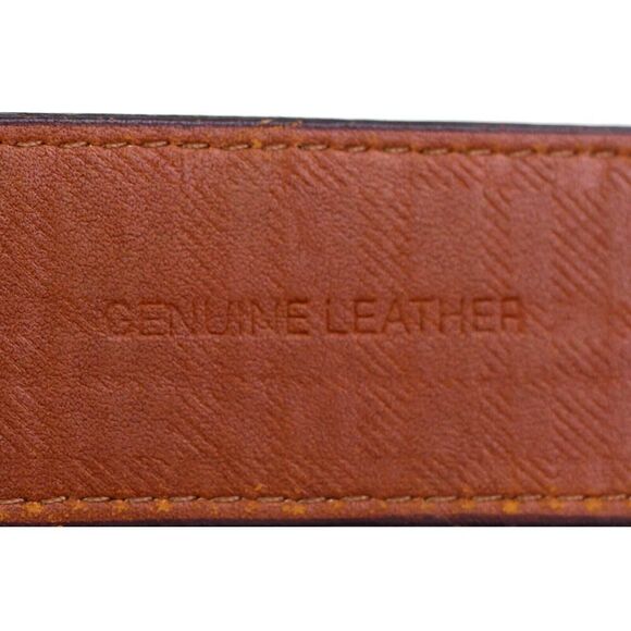 BOCONI BROWN REAL LEATHER 1.25"Wd STITCH CASUAL DRESS MEN'S BELT Sz 42/105 (91D - Picture 9 of 16